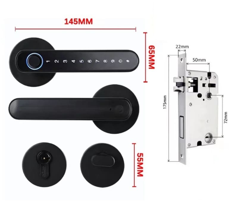 Black Pass 2.0 - Fechadura Digital c/ App, Impressão Digital e Senha Numérica