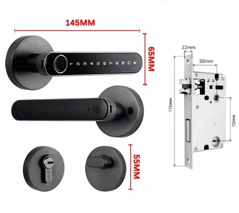 Black Pass 2.0 - Fechadura Digital c/ App, Impressão Digital e Senha Numérica