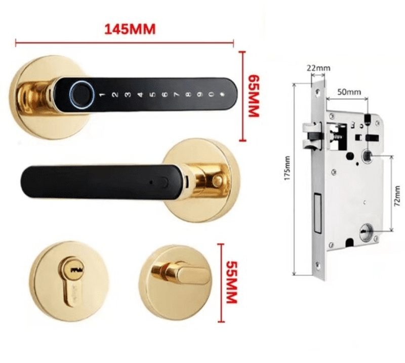 Black Pass 2.0 - Fechadura Digital c/ App, Impressão Digital e Senha Numérica