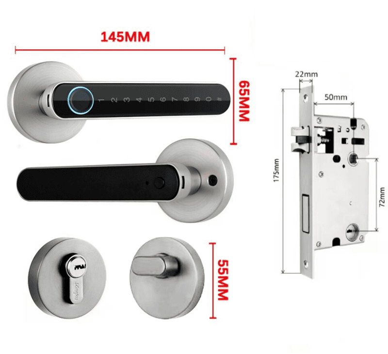 Black Pass 2.0 - Fechadura Digital c/ App, Impressão Digital e Senha Numérica